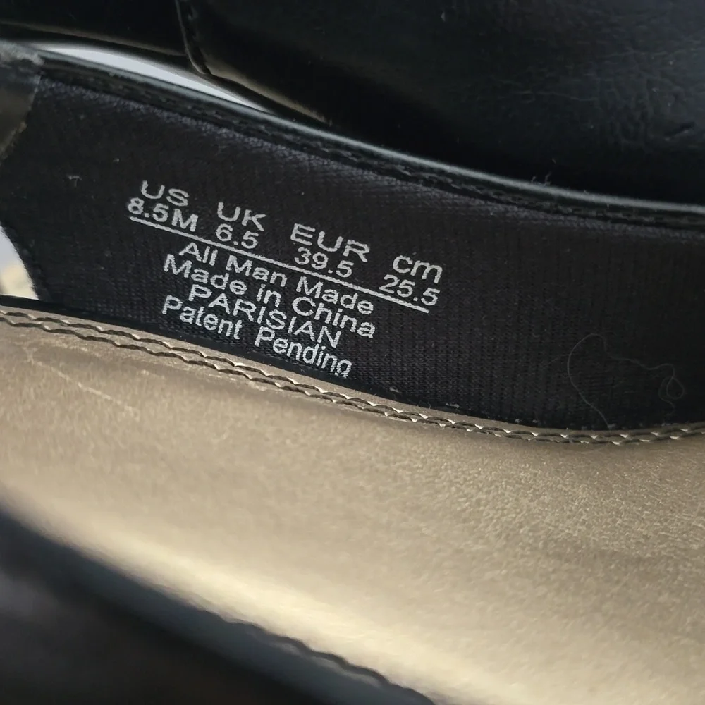 Parisian Black Bow Sling back Round Toe Vegan Leather Low Kitten Heel